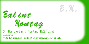 balint montag business card
